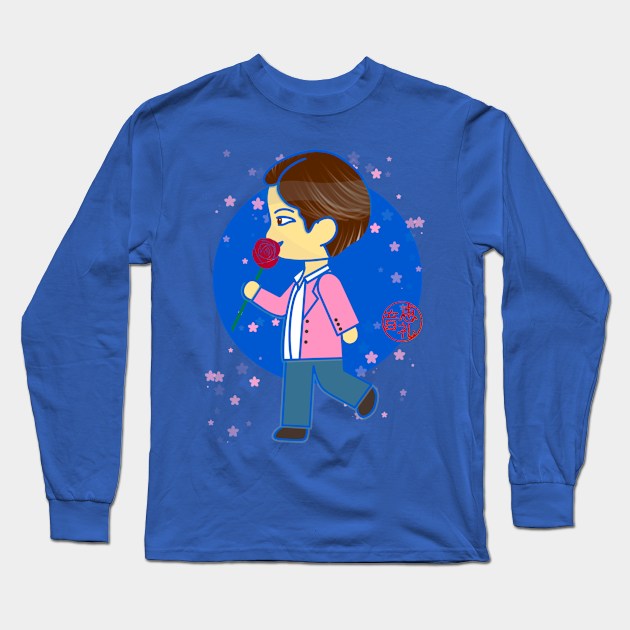 A K-Pop rose Long Sleeve T-Shirt by EV Visuals